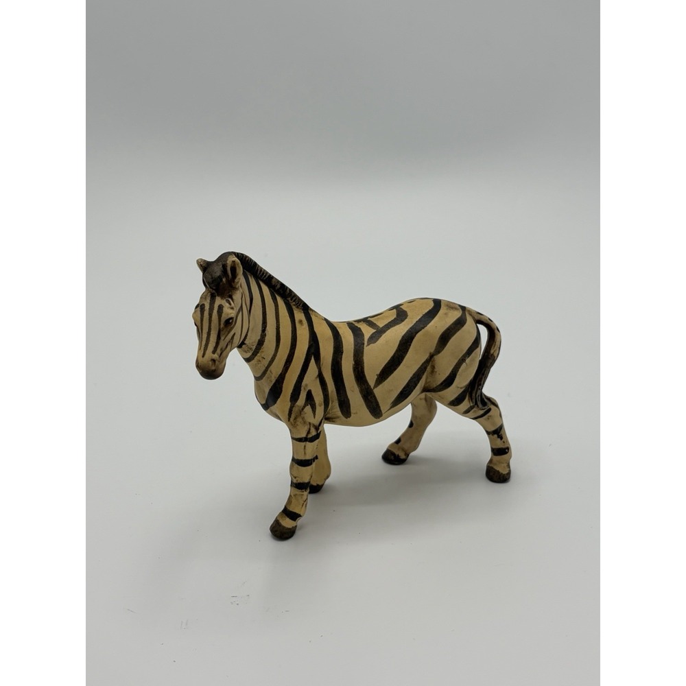 Vintage UCTCI Zebra Figurine Japan Ceramic Pottery 5.5" Wide 5" Tall Hand Paint